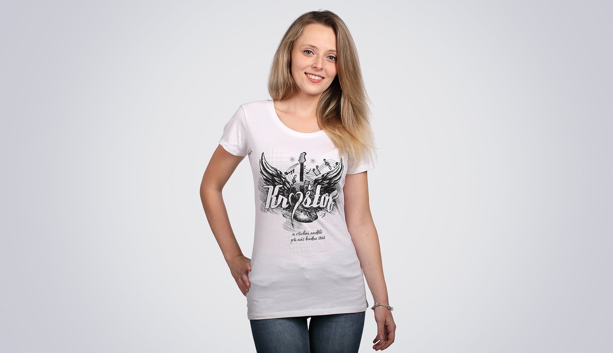 Dámské tričko bílé Kytara(1).jpg